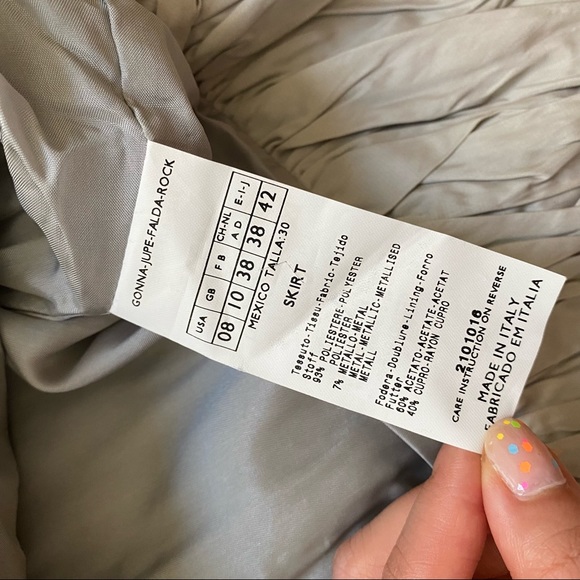 MAX MARA Gray Crinkle Knee Length Puffy Skirt - Picture 7 of 9